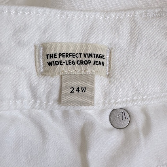 NWT Madewell The Perfect Vintage Wide-Leg Crop Jean Perfect White Size 24W - Picture 10 of 15
